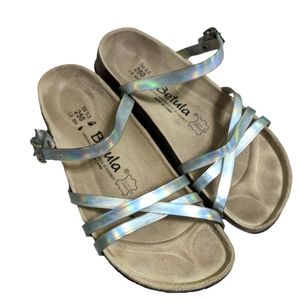 Birkenstock Betula Strappy Sandals White Opalescent sz 39/8-8.5
